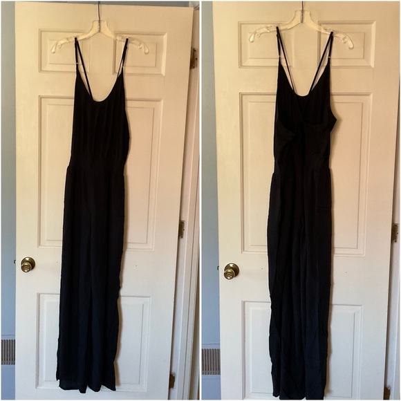 prAna Fernie Wide Leg Jumpsuit Swim Cover Up Black Size XL NWT - Picture 3 of 9